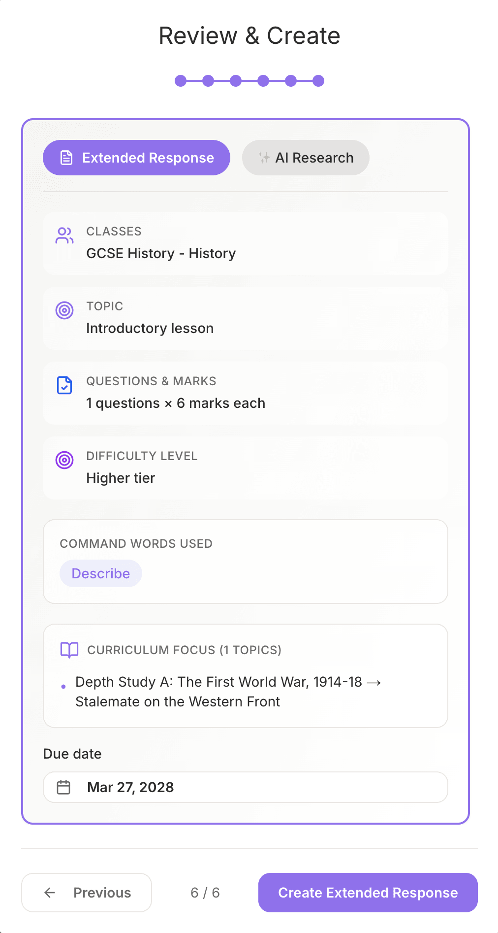 Create an assignment