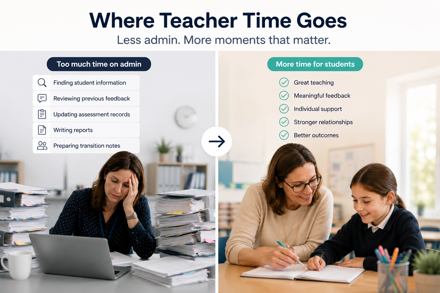 Reducing Admin benefits teachers and students