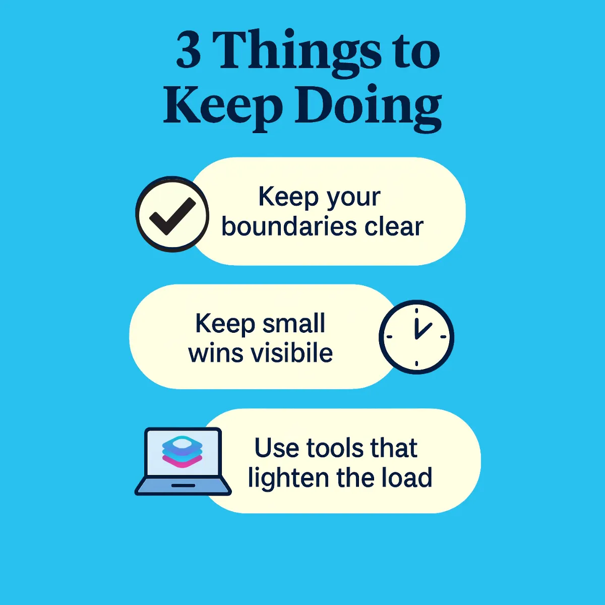 Graphic showing three positive habits teachers should keep during October.