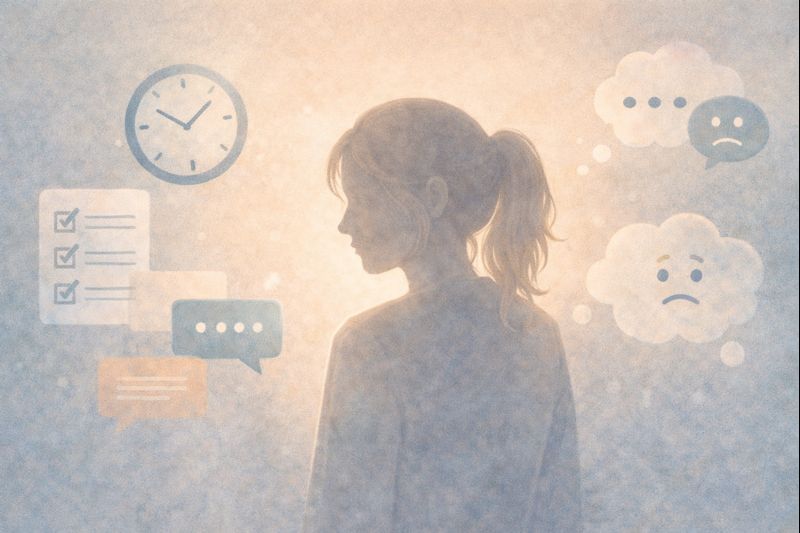 Illustration showing the mental and emotional load teachers carry in January, including planning, decisions, and emotional labour.