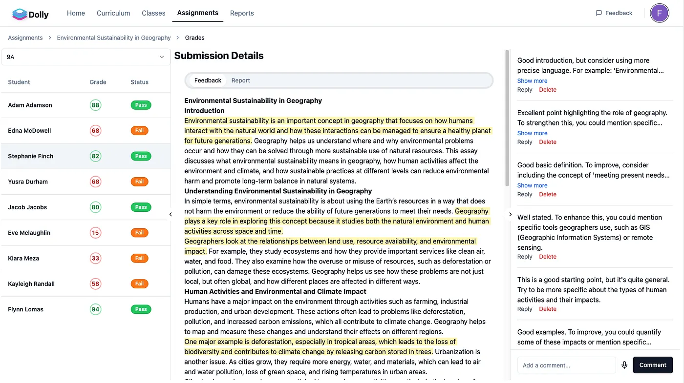 Actual screenshot of Dolly at work