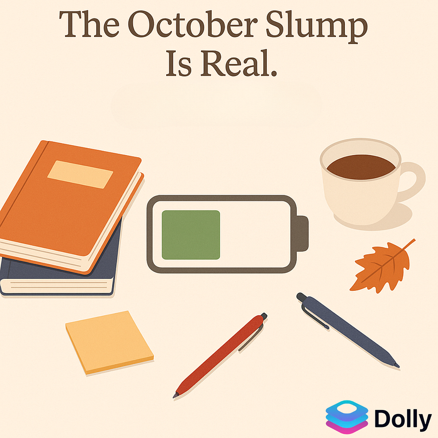 Illustration depicting that the october slump is real.