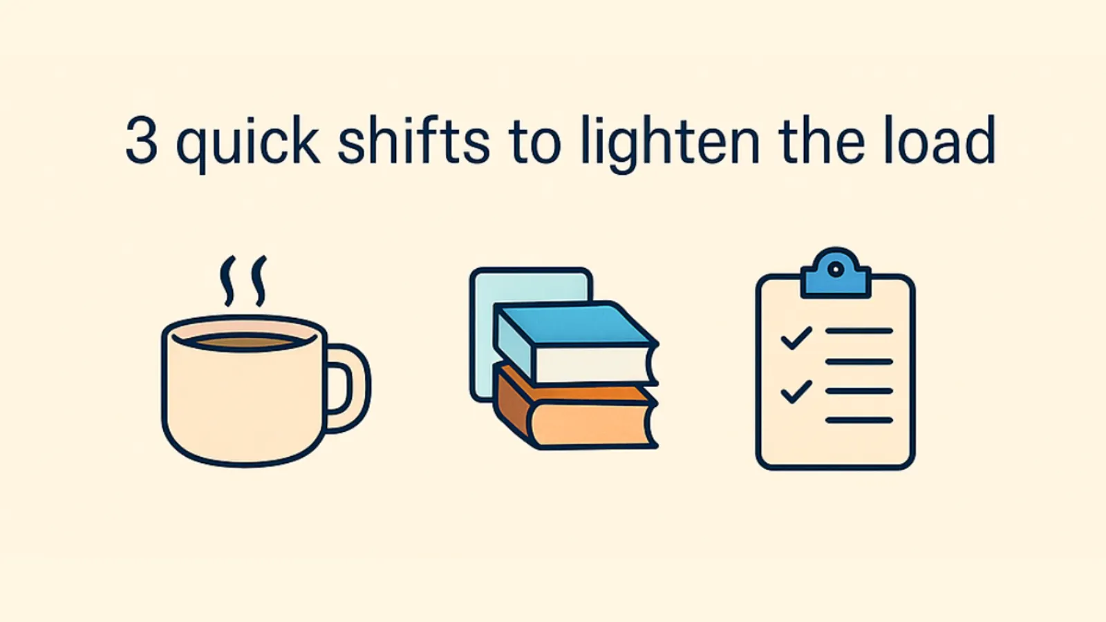 Graphic showing small habits teachers use to regain balance during October.