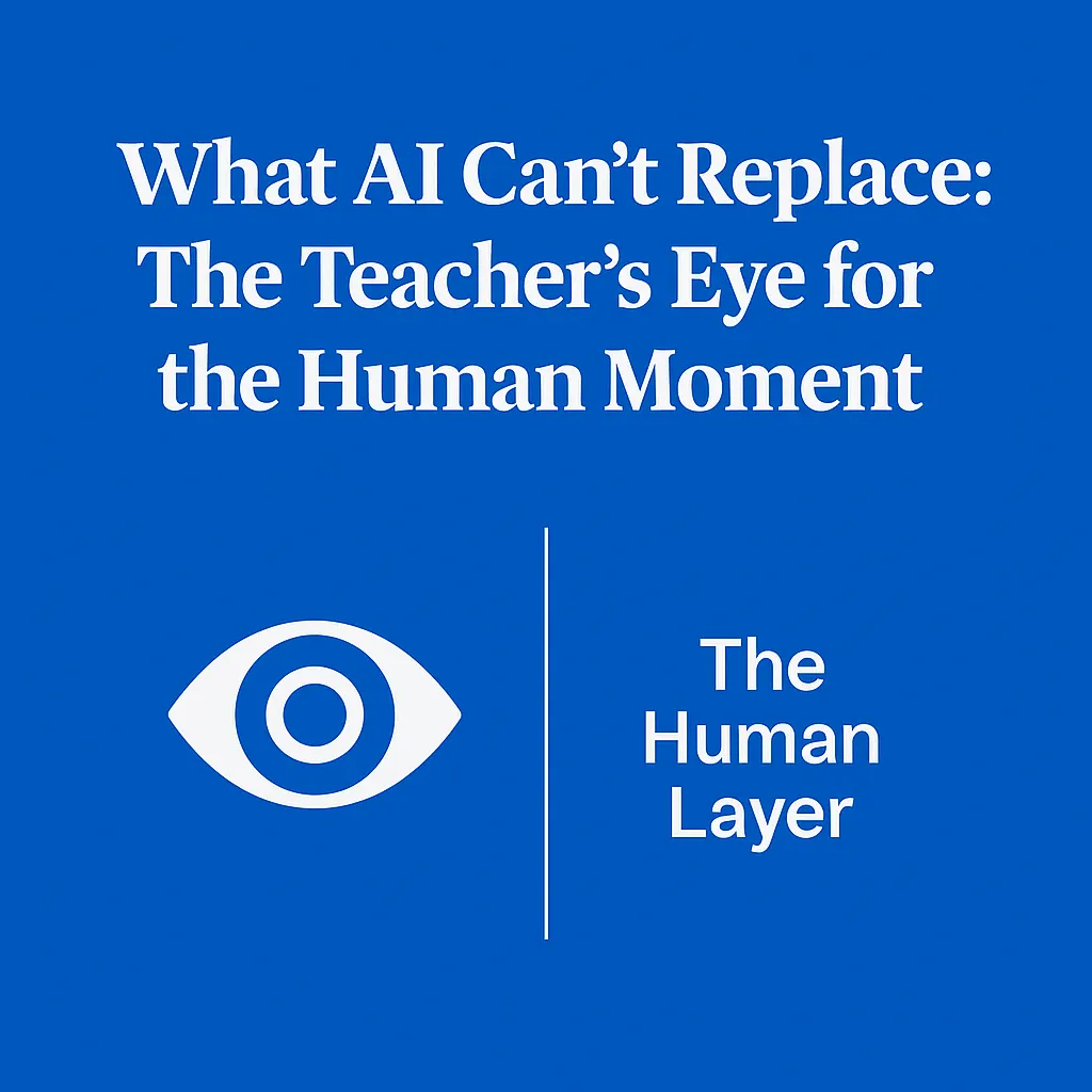 Illustration saying that AI will never be a proper replacement of human teacher.