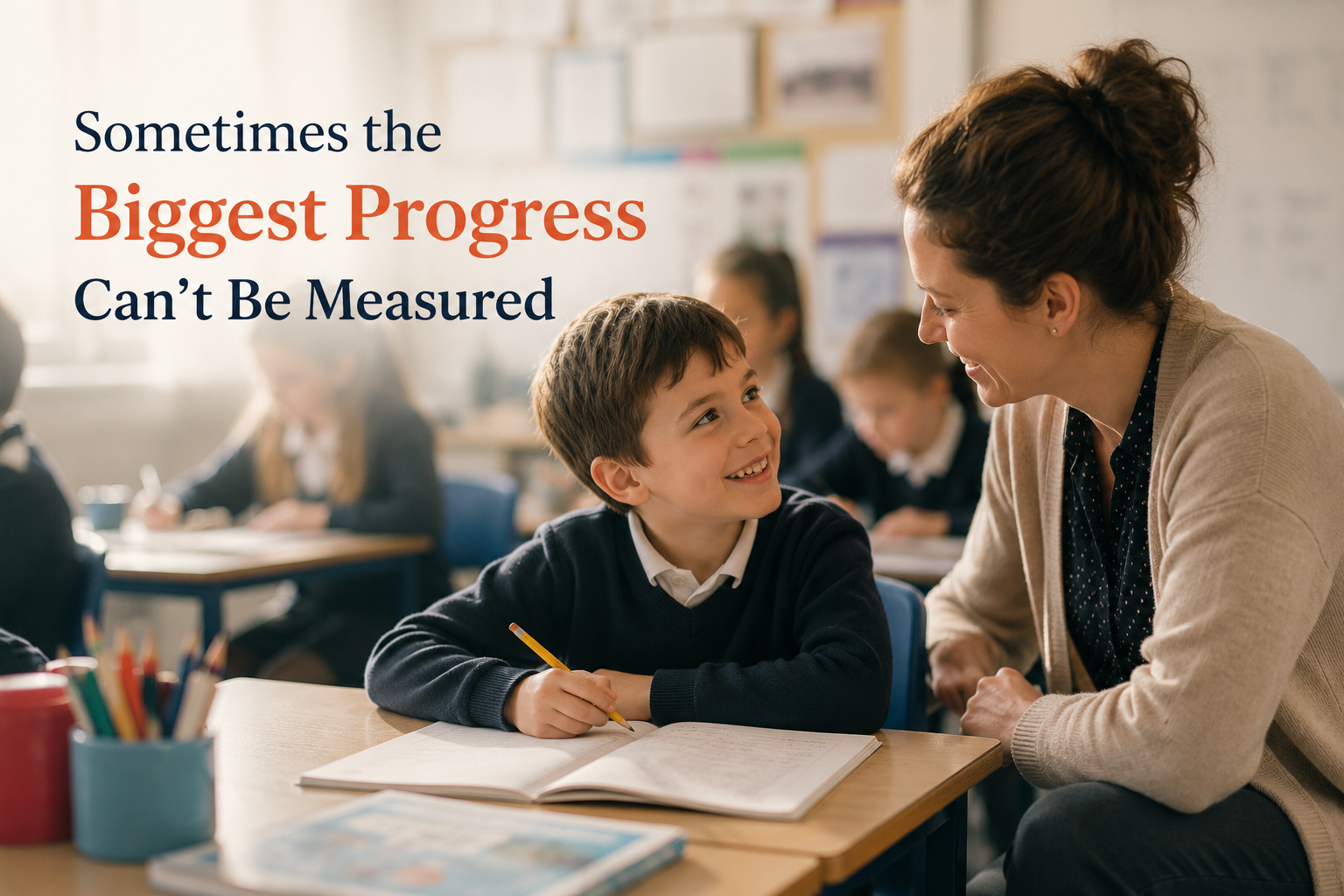 Sometimes the biggest progress can not be measured between teacher and pupils.